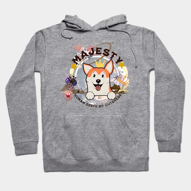 Majesty corgi - part-time pet logo Hoodie by Art_dorabox